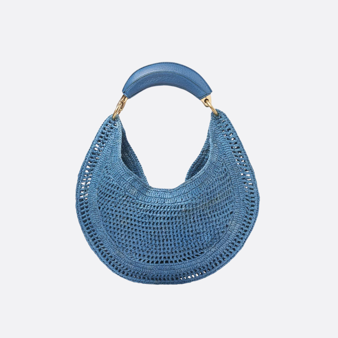 CHLOÉ SUMMER BANANA BAG IN RAFFIA BAST