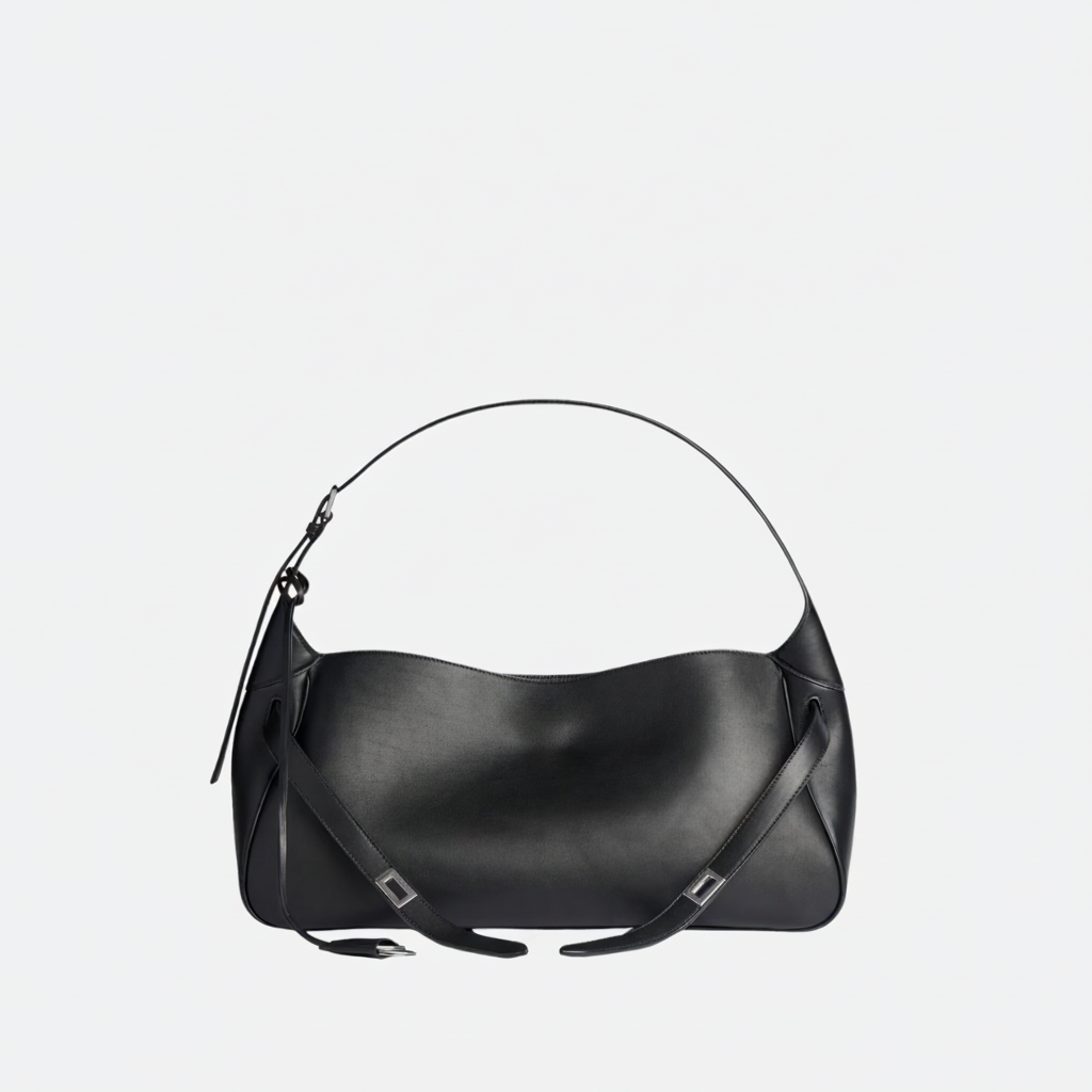 BEL AIR MEDIUM SHOULDER BAG IN BLACK CALFSKIN